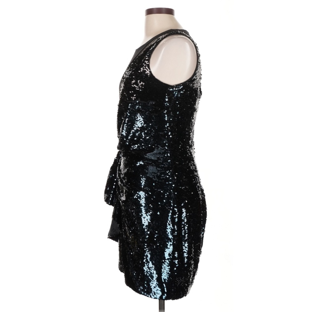 Size 8 Parker Black Sequin Cocktail Dress Black Blue - Picture 4 of 6